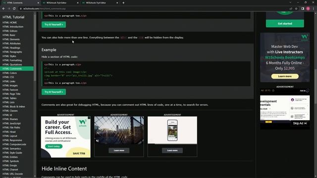 (SCRAPPED) Master HTML with W3Schools: HTML Comments