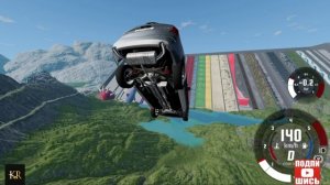 BeamNG Drive Невероятный прыжок на автомобиле! (Volvo XS 90) Мод патруль!