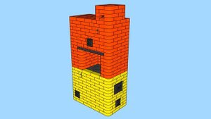 Маленькая угольная отопительно варочная печь из кирпича, с водяной системой отопления, для дома