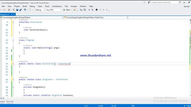 Singleton design pattern in c# .net, static class vs singleton class,Thread safe singleton смотреть онлайн