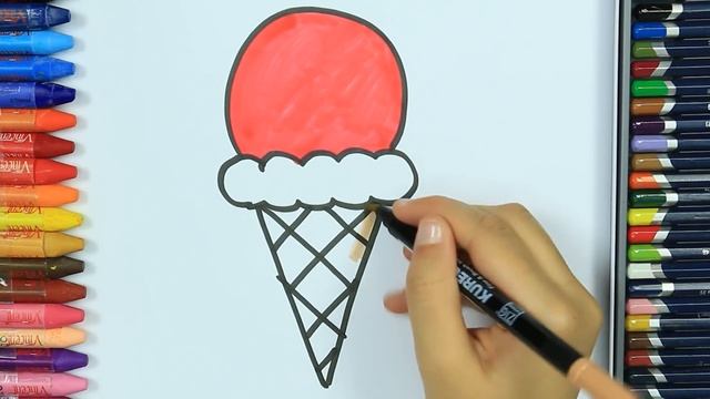 Как нарисовать мороженое | Раскраски детей HD | Рисование и окраска | Рисование для детей смотреть онлайн