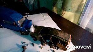 Кадилак столкнулся с газель некст, диарама двух машин из пластилина, своими руками