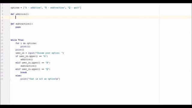 creating a basic terminal menu - python 3.4 - user selection, python basics