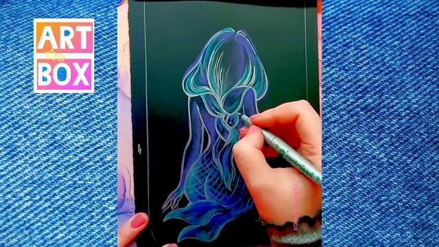 Как нарисовать РУСАЛОЧКУ цветными карандашами?Drawing nice MERMAID step by step colour pencils смотреть онлайн