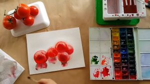 Рисуем акварелью по мокрому.