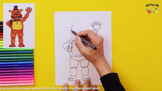 How To Draw Toy Freddy (Five Night At Freddy's 2)