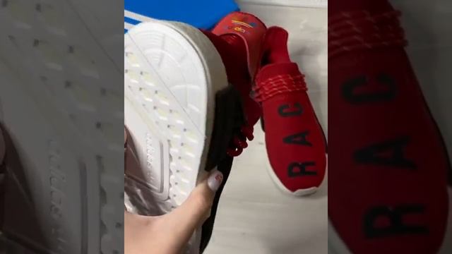 Adidas NMD Human Race Red красные с черной надписью