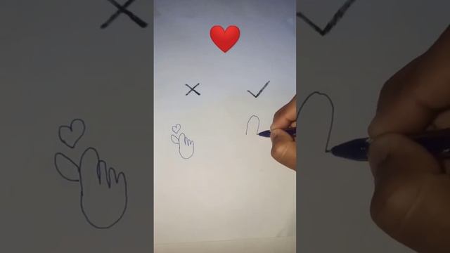 How to draw finger heart ❤#shorts #drawing смотреть онлайн