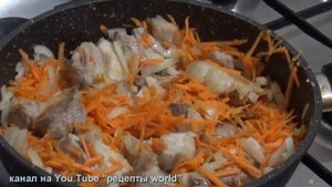 Макароны с мясом на сковороде простой рецепт.