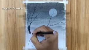 Easy Black and White painting, Easy oil pastel Drawing ideas for beginners