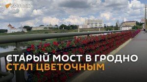 Старый мост стал цветочным: как на лето украсили Гродно