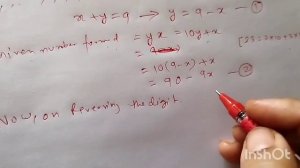 The sum of the digits of a 2 digit number is 9.The number formed by reversing the digits is 45 more