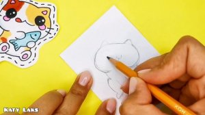 Милые наклейки/как нарисовать кота легко и просто
