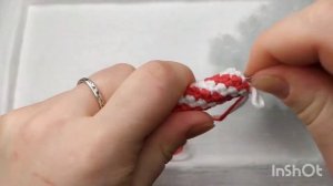 Рождественский леденец крючком. Способ №2. #рождество #карамелька