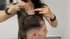 SIDE PART/STEP BY STEP/КАК СДЕЛАТЬ БАРХАТНЫЙ ФЕЙД НА ТОНКОМ ВОЛОСЕ И СКРЫТЬ НЕРОВНОСТИ ГОЛОВЫ