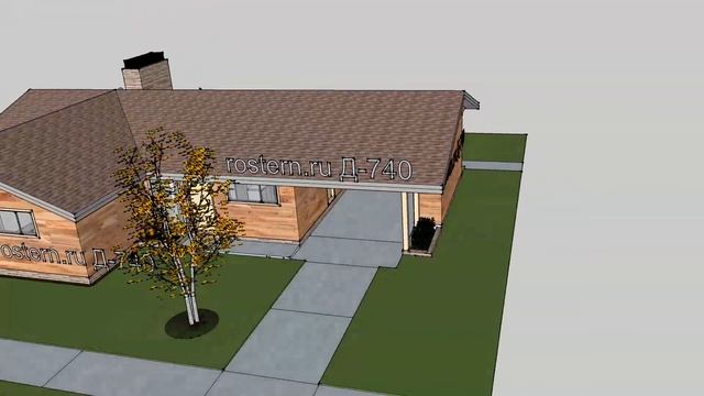 Брусовой дом с гаражом 7.7х10.4 м. Д-760 смотреть онлайн