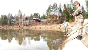 Отличная рыбалка в п Береть на реке Мана