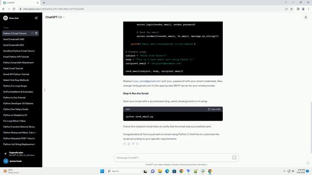 send mail in python 3
