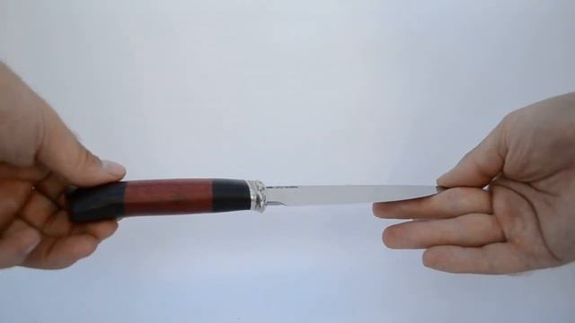 Нож "Стриж" из инструментальной стали Х12МФ. Рукоять дерево граб падук мельхиор смотреть онлайн
