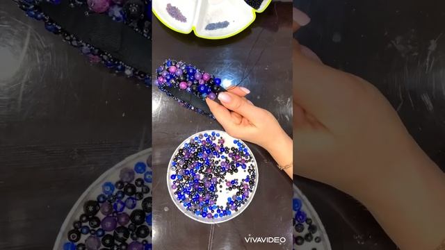 Мастер класс ободок из бусин и камней #ободокдляволос #ободокручнойработы #ободокизбусин