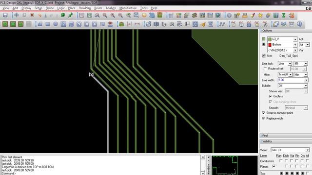 Описание Cadence Allegro. Трассировка, часть 4. смотреть онлайн