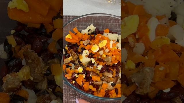 Салат с мясом и фасолью ?