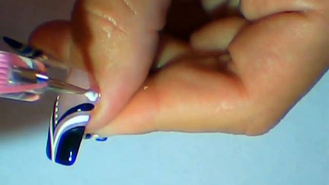 Blue French Tip Nail Art | Abstract Nail Art Design Tutorial ♥ Черно-синий Френч Маникюр смотреть онлайн