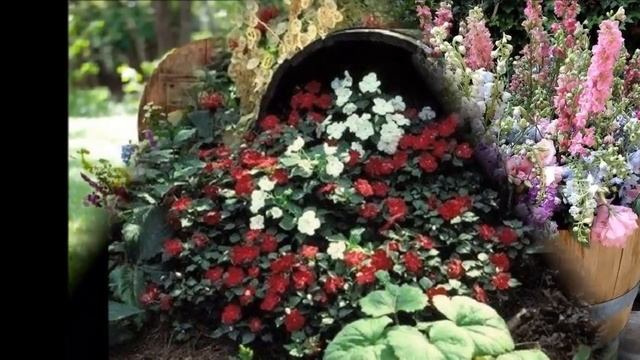 Отличное решение посадить клумбу в старой деревянной бочке смотреть онлайн