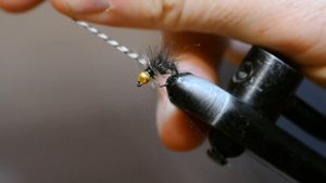 муха, обманка на хариуса с шерстью собаки.