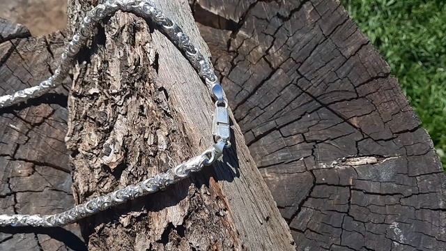 Серебряная цепь - плетение "Краб" смотреть онлайн