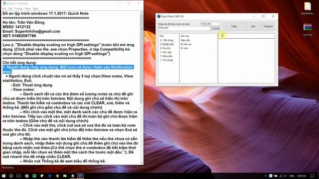 Đồ án Quick Note lập trình windows Win32 API C++ VS2013 смотреть онлайн