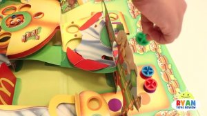 McDonald's Playground Hamburglar board game! Family Fun Egg Surprise Toys with Ryan ToysReview