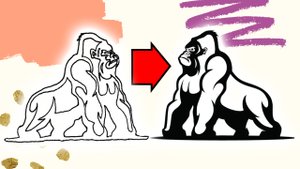 Быстрый способ, как нарисовать гориллу