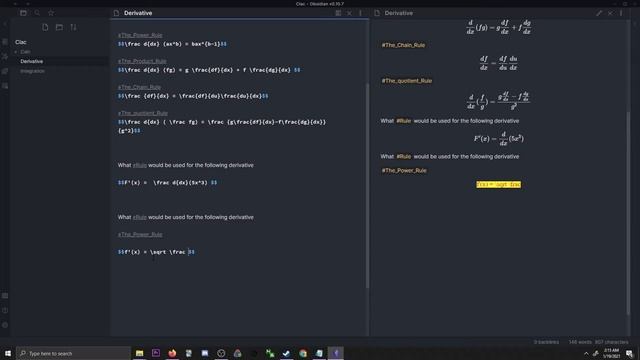 How to do math equations in obsidian.