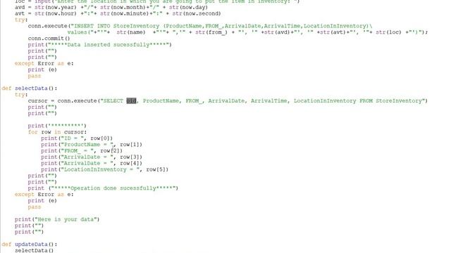 Python and SQLite Inventory management Project for letscode.xyz