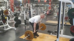 Жим штанги стоя с пола 50кг.