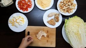 Салат "Цезарь с пекинской капустой " простой и вкусный рецепт
