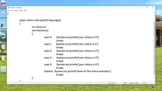 20092021 WAP Switch statement in Java смотреть онлайн