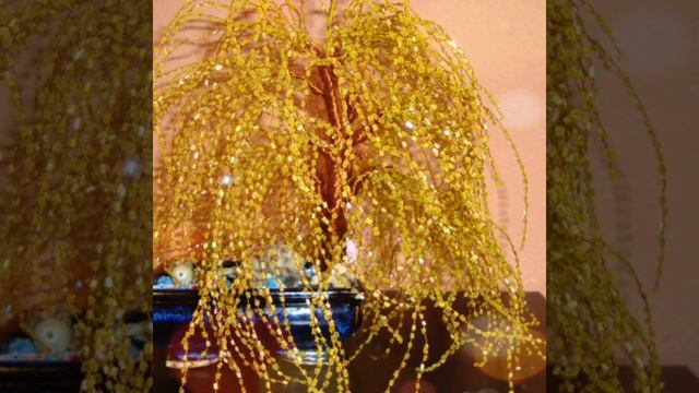 Деревья из бисера, осенние мотивы. Береза, клен.