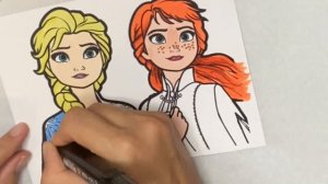 Как нарисовать Эльзу  и Анну из Холодного сердца. How to draw Elsa and Anna from a Frozen.