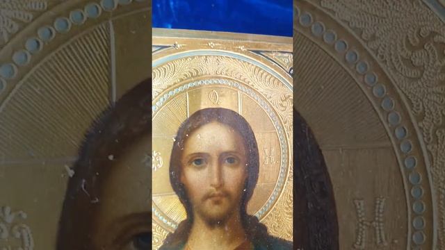 Старинная Икона Иисуса Христа "Господь Вседержитель"