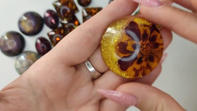 НОВИНКА! Кабошоны из эпоксидной смолы и сухоцветов от Ирины Кинзер