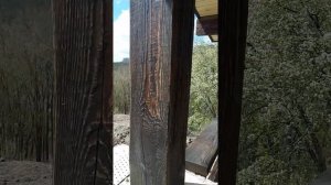 Своими руками, перила, столбы состаренный брус, подшива потолка веранды 2 этажа вагонкой