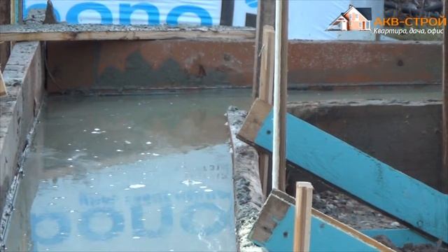 Бетонирование, заливка ленточного фундамента AKV-STROY.COM смотреть онлайн