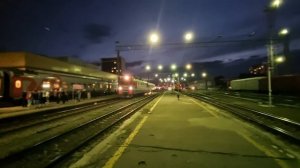 Отправление электровоза ЭП1М-574 с вагоном лабораторией. Ст. Пенза-I   14.09.2021.