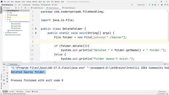 Java File Handling: Master Deleting Folders (S)