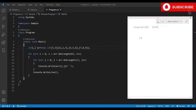 Multidimensional Array in C# |Array in Hindi