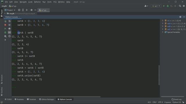 #33. Операции над множествами, сравнение множеств _ Python для начинающих