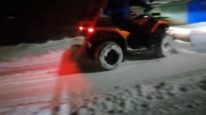 CF MOTO 400 чистит снег????