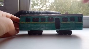 Диорама метро 2033 "Вагон смерти" из пластилина.